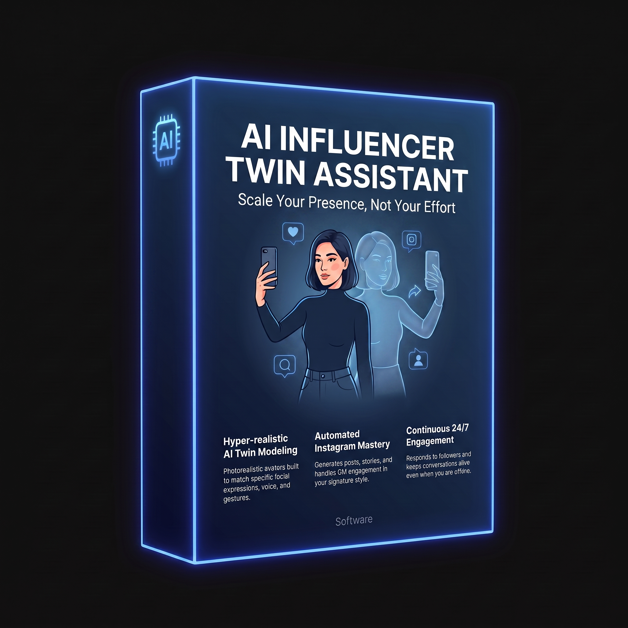 AI Influencer Twin Assistant product box